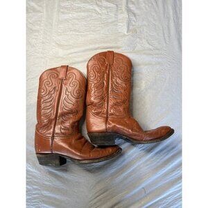Tony Lama Mens Brown‎ Boots 10D cowboy boots riding leather western embroidered